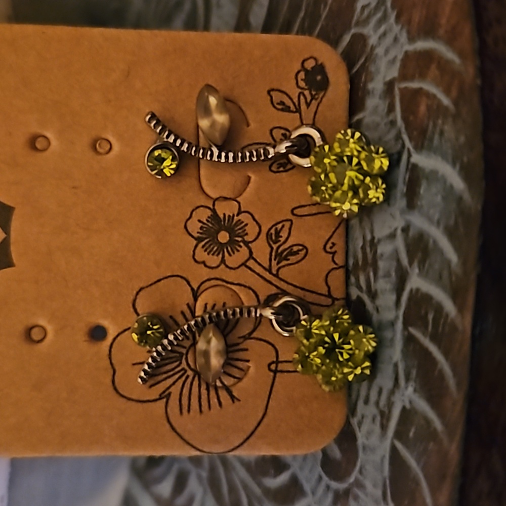 Stud hanging stone earrings